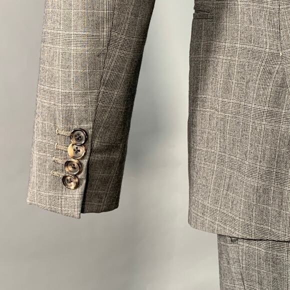 BAND OF OUTSIDERS Size 38 Regular Grey Glenplaid Wool Notch Lapel Suit - Picture 4 of 10